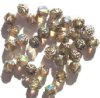 30 8mm Cathedral Smoked Topaz AB with Antique Gold Coated Ends